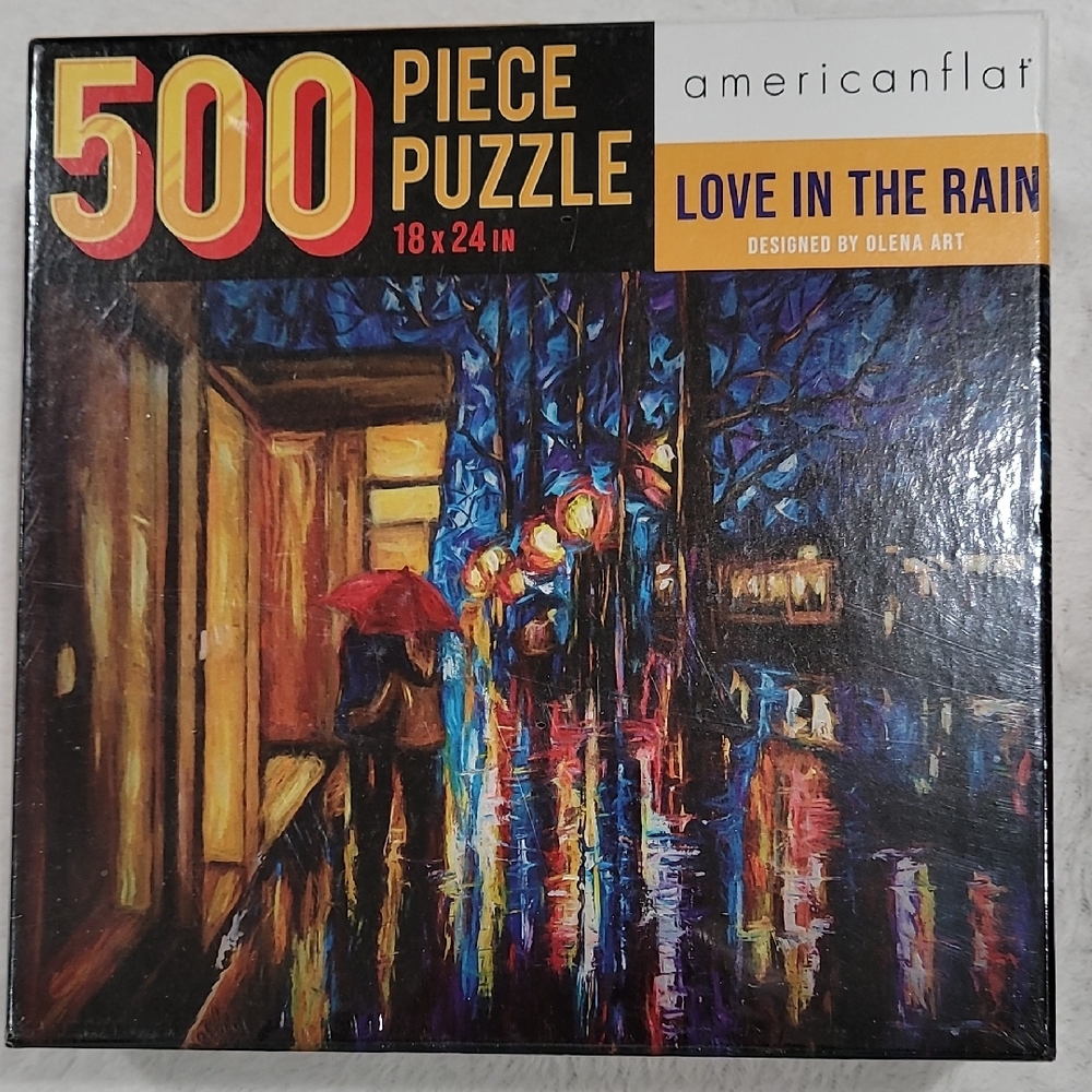 New/Sealed "Love in the Rain" 500 Piece Jigsaw Puzzle